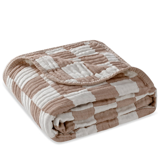 Checkered Ultra Soft Muslin Baby Blanket