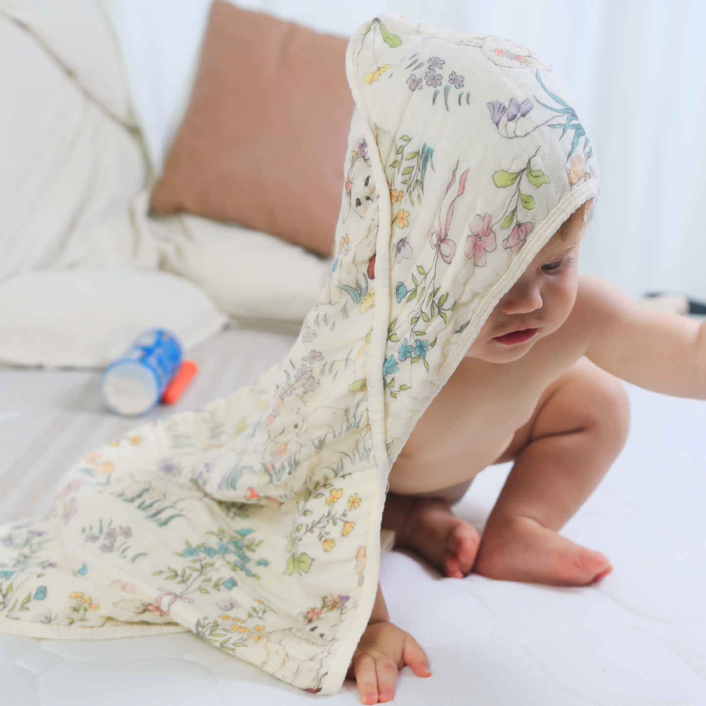 Woodland Garden Ultra Soft Muslin Hooded Towel