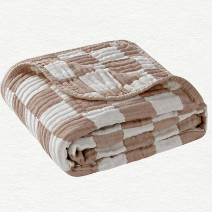Premium Bamboo Muslin Baby Blanket - [Checkered]