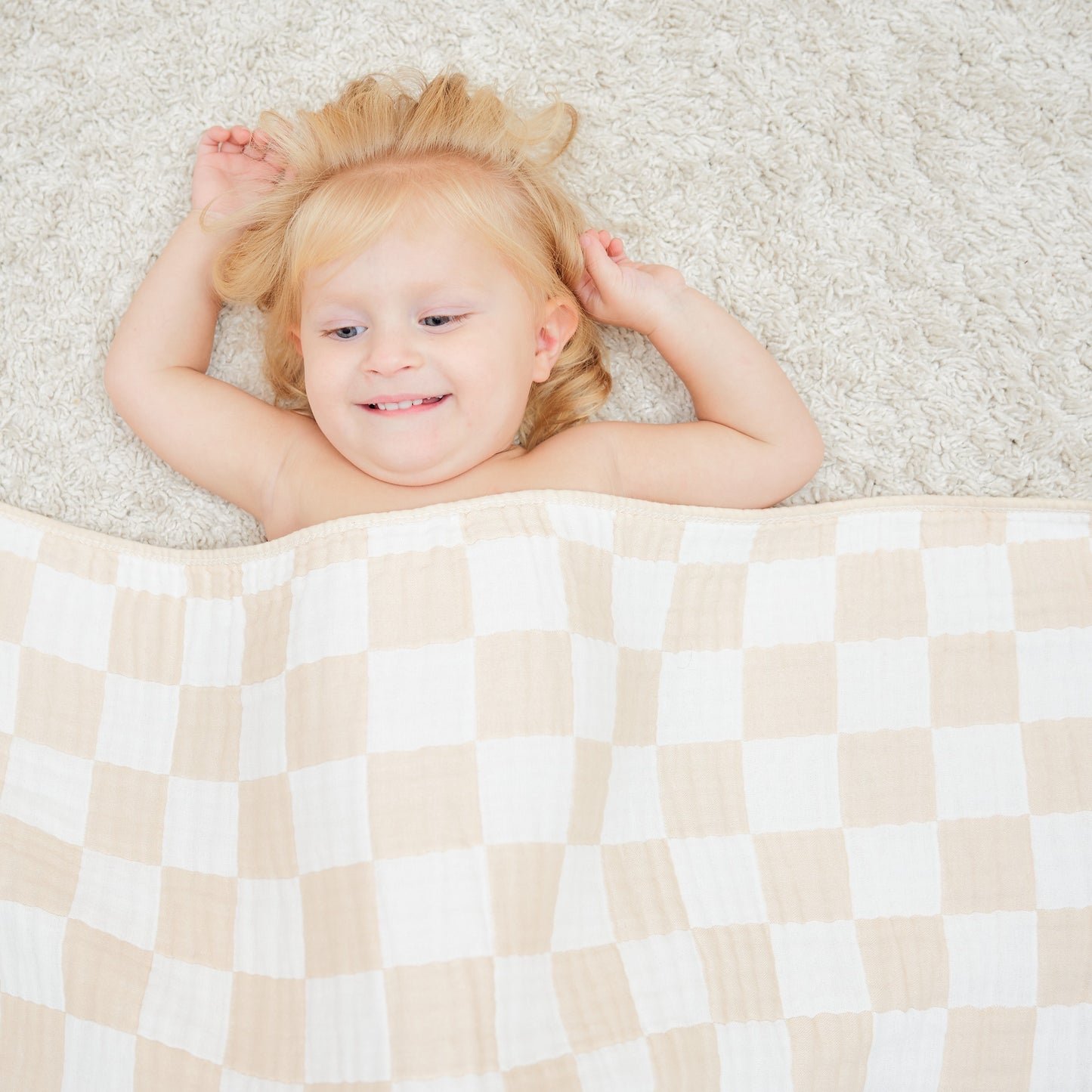 Ultra Soft Checkered Muslin Toddler Towel