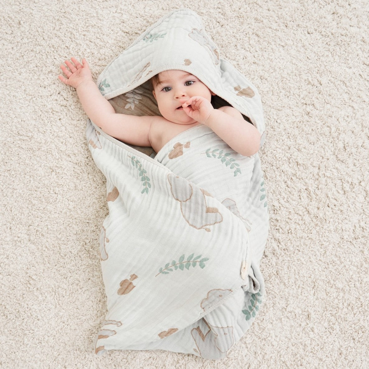 Elephant Forest Ultra Soft Muslin Baby Towel