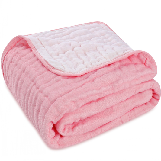 Ultra Soft Muslin Baby Blanket(Elegant Pink)