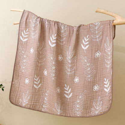 Leaf Floral Ultra Soft Muslin Baby Blanket