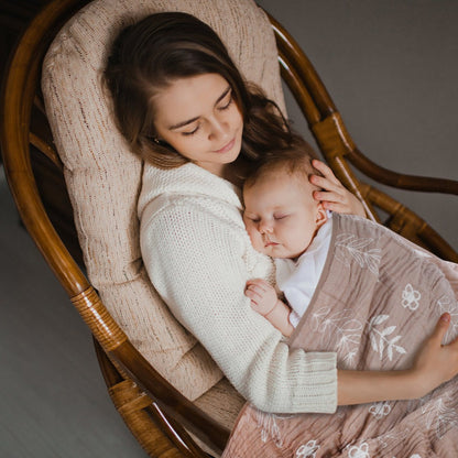 Khaki muslin baby blanket ultra soft 