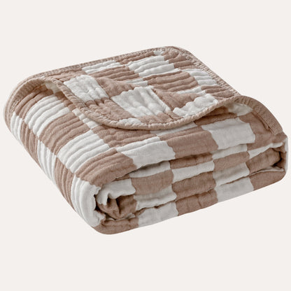 Premium Bamboo Muslin Baby Blanket - [Checkered]