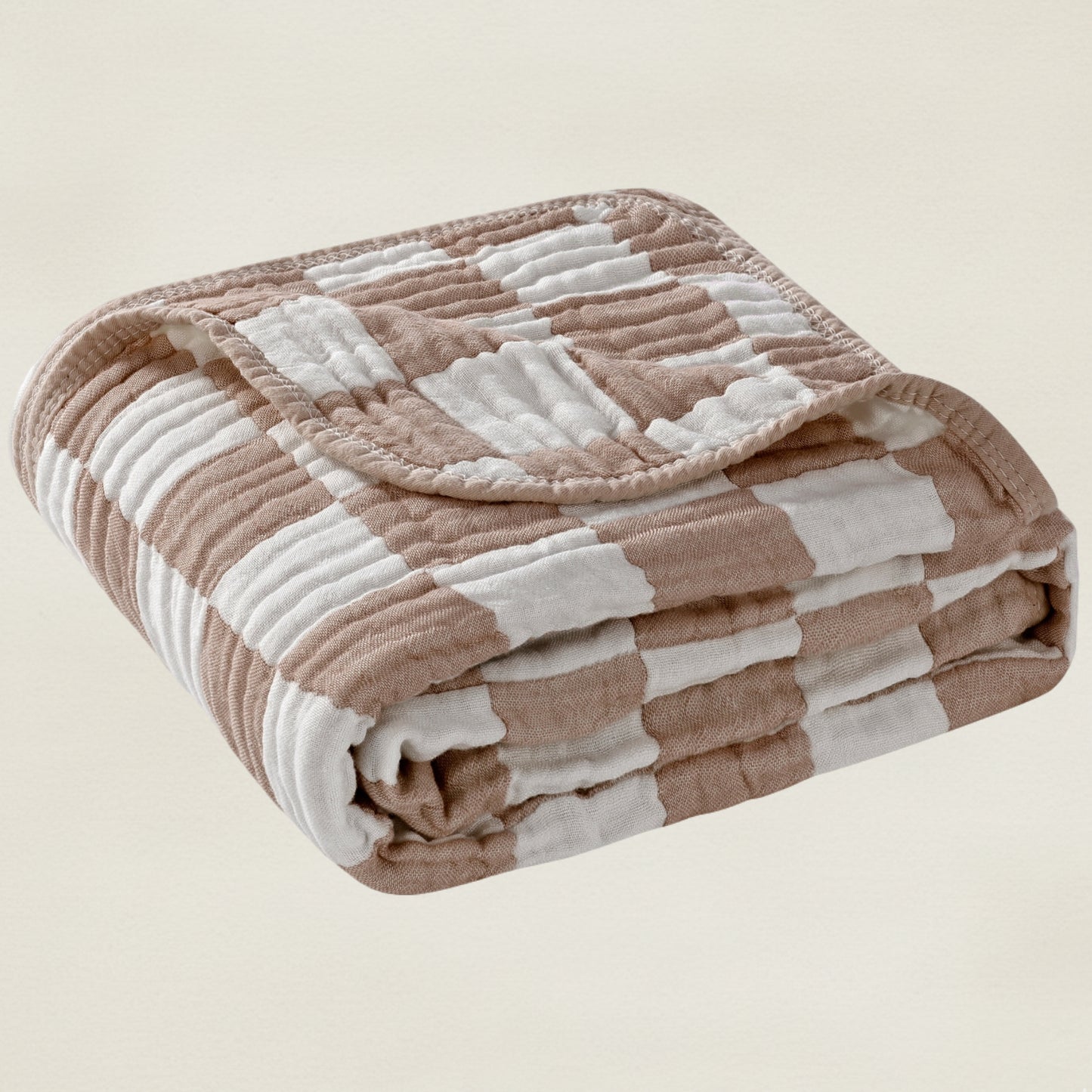 Checkered Ultra Soft Muslin Baby Blanket-Grey