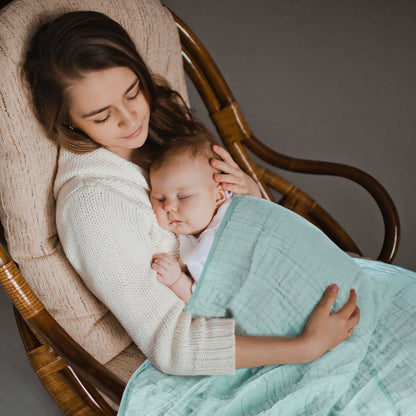 muslin bed blanket  bonding moment