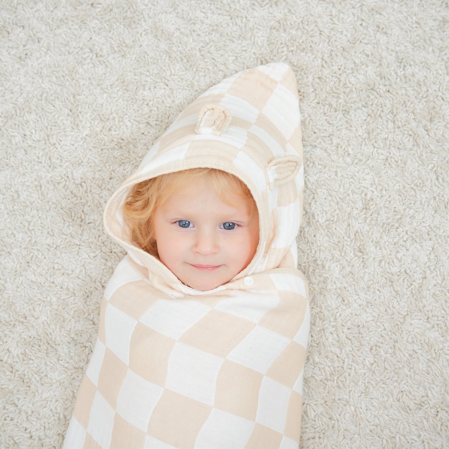 Ultra Soft Checkered Muslin Toddler Towel