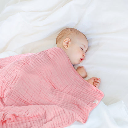 pink muslin baby blanket ultra soft 